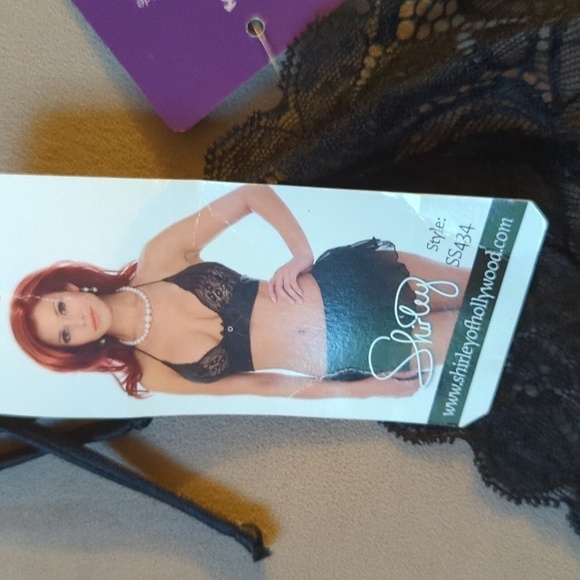 Shirley Of Hollywood Show Time XL Black Bra Top Silky Sheer Lace - Picture 10 of 10